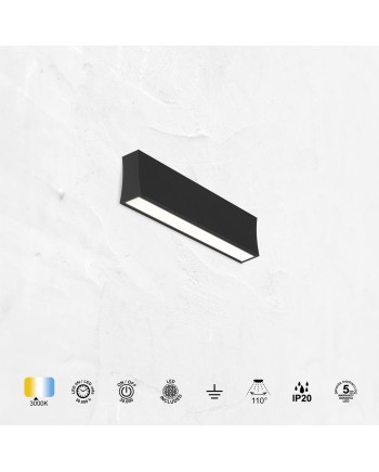 HANOK * APLIQUE LED 14W 3000K 110º NEGRO
